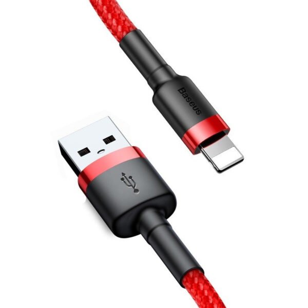 Baseus Cafule USB Lightning laidas 2,4A 1 m (juodas + raudonas) - Image 2