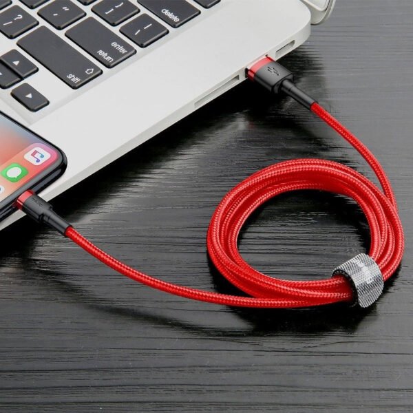Baseus Cafule USB Lightning laidas 2,4A 1 m (juodas + raudonas) - Image 6