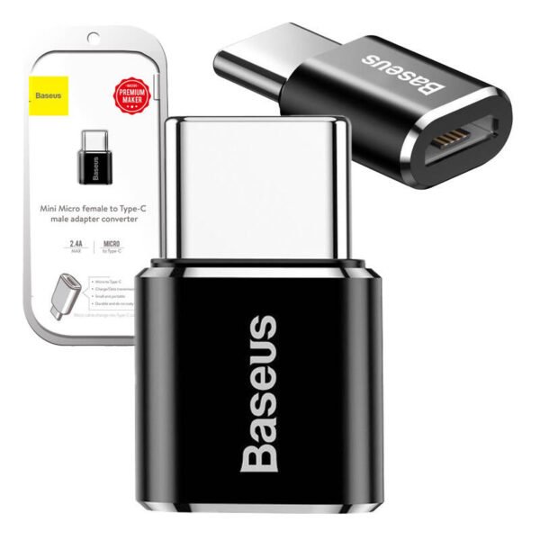 Baseus Micro USB į USB Type-C adapteris - juodas - Image 9