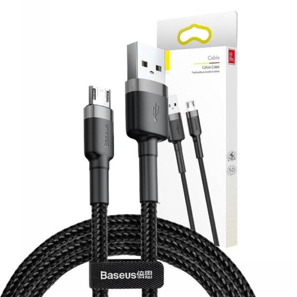 Baseus Cafule Micro USB kabelis 2,4A 1 m (pilkas + juodas) - Image 7