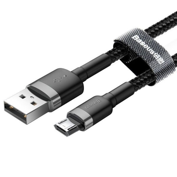 Baseus Cafule Micro USB kabelis 2,4A 1 m (pilkas + juodas) - Image 2