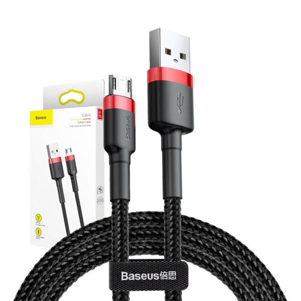 Baseus Cafule Micro USB kabelis 1,5A 2 m (raudonas + juodas) - Image 7