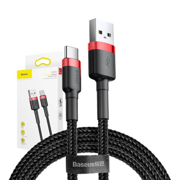 Baseus Cafule USB-C kabelis 3A 0,5 m (raudonas + juodas) - Image 7