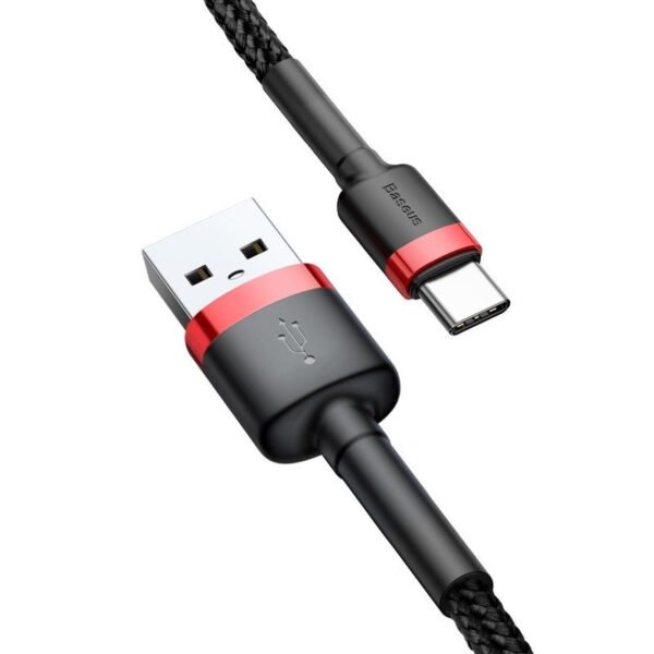 Baseus Cafule kabelis USB-C 3A 1 m (raudonas+juodas) - Image 4