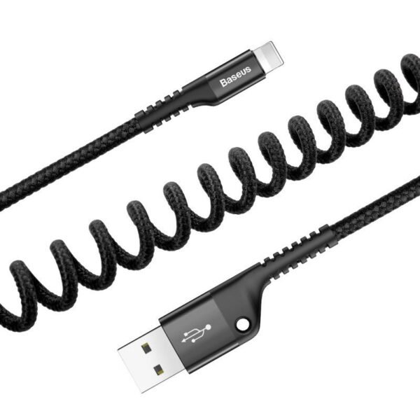 Baseus Spyruoklinis laidas Lightning 1 m 2A (juodas) - Image 5