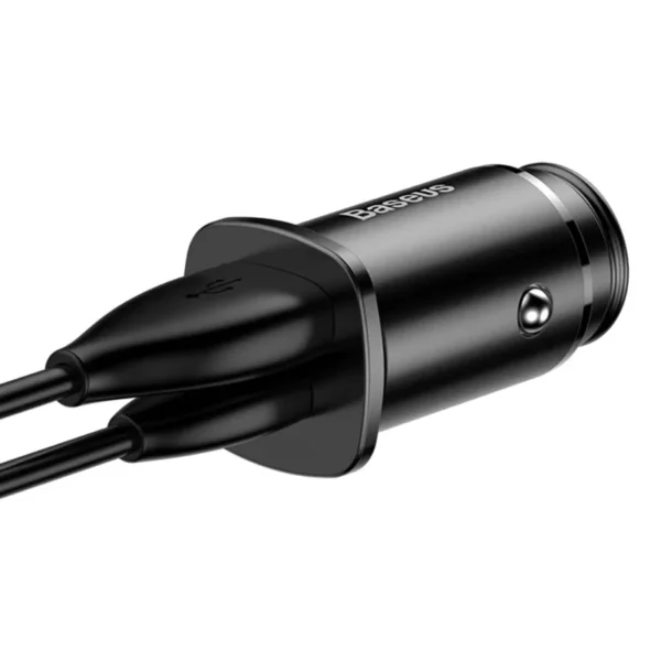 Automobilinis įkroviklis Baseus Square PPS QC4.0 / PD3.0 5A 30W (juodas) - Image 4