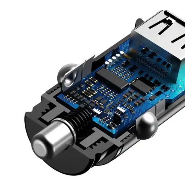Automobilinis įkroviklis Baseus Square 2xUSB QC3.0 5A 30W (juodas) - Image 6