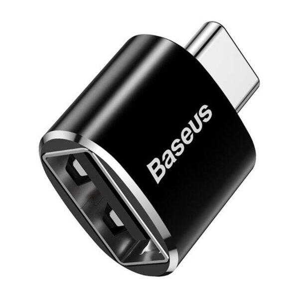 Baseus USB į USB Type-C adapteris 2.4A (juodas) - Image 2