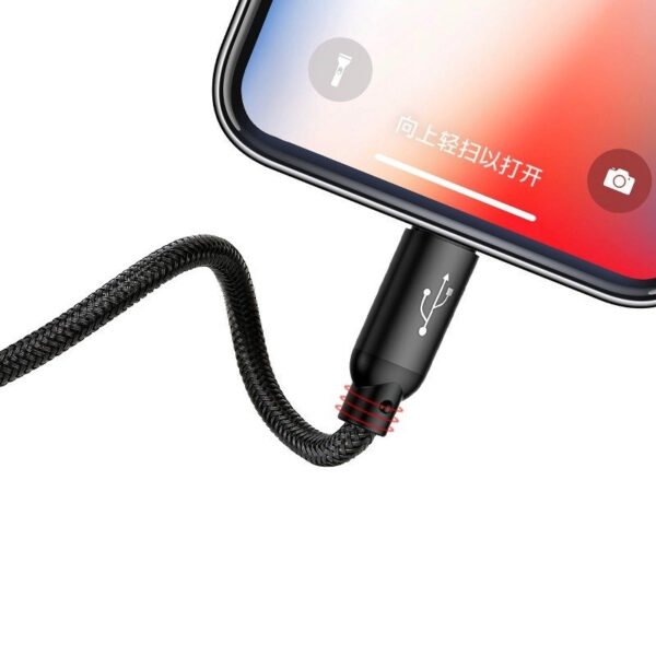 Baseus greitasis USB kabelis 3in1 C tipo / Lightning / Micro 3A 1,2 m - juodas - Image 7