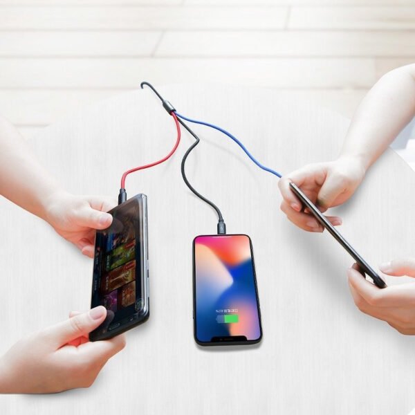 Baseus greitasis USB kabelis 3in1 C tipo / Lightning / Micro 3A 1,2 m - juodas - Image 11