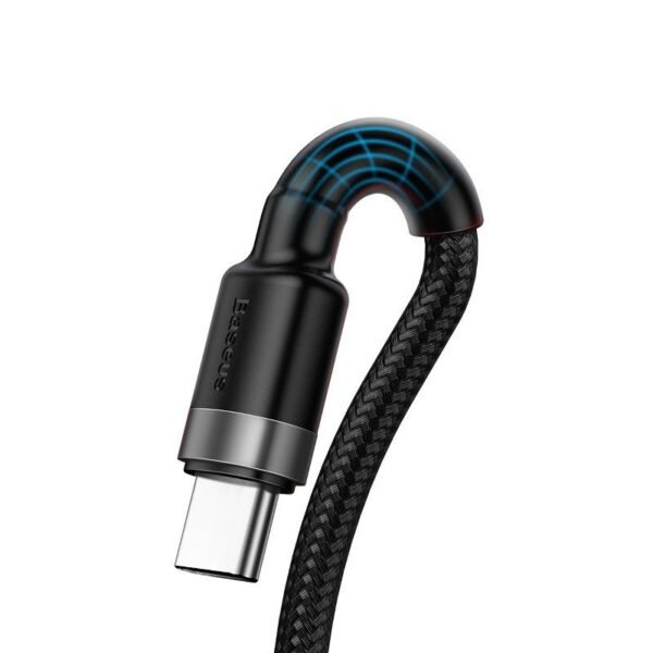 Baseus Cafule USB-C kabelis Huawei SuperCharge, QC 3.0, 5A 1 m (juodas+pilkas) - Image 7