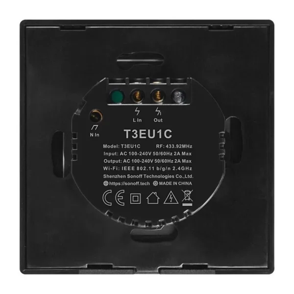 Išmanusis jungiklis WiFi + RF 433 Sonoff T3 EU TX (1 kanalas) - Image 4
