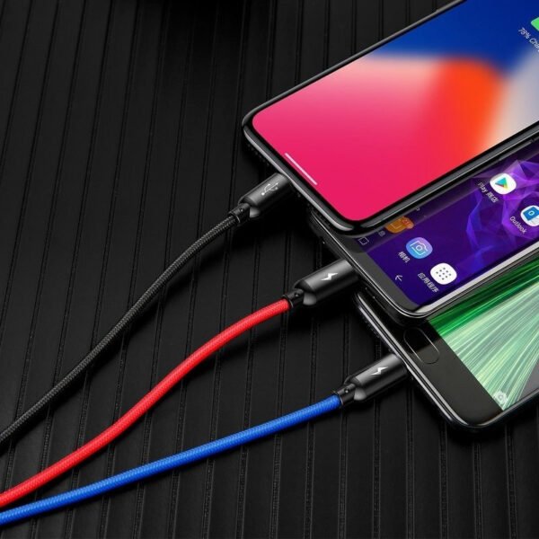 Baseus 3v1 kabelis USB-C / Lightning / Micro 3,5A 0,3 m (juodas) - Image 12