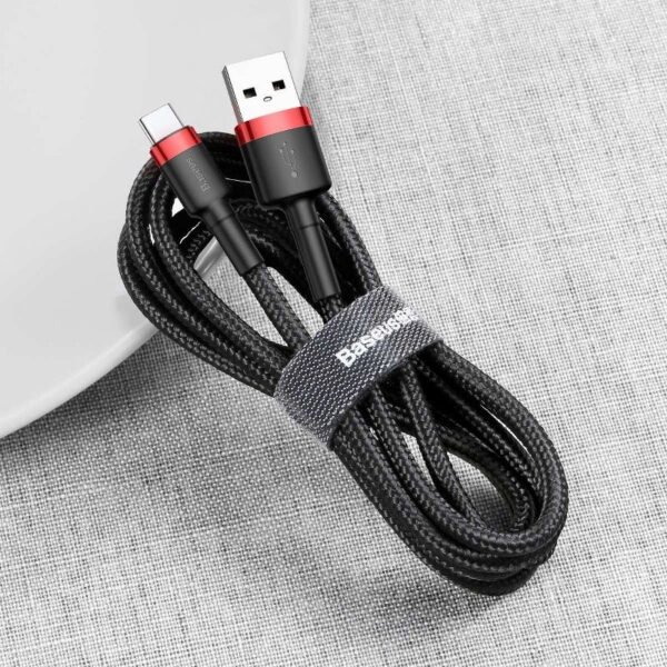 Baseus Cafule USB-C kabelis 2A 3m (juodas+raudonas) - Image 6