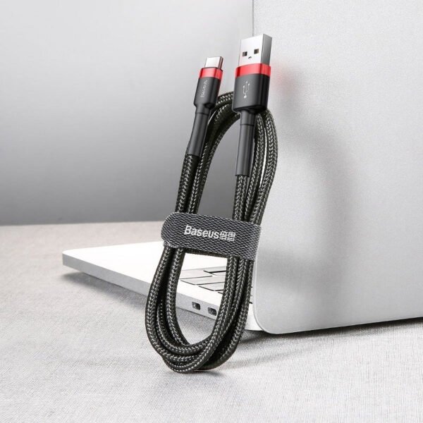 Baseus Cafule USB-C kabelis 2A 3m (juodas+raudonas) - Image 7