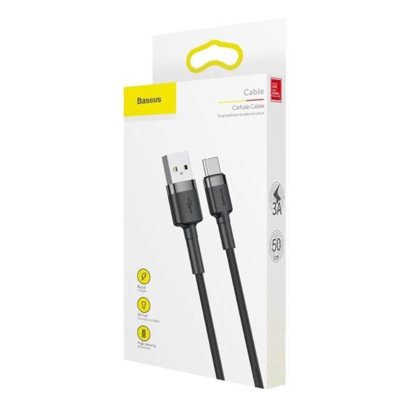 Baseus Cafule USB-C kabelis 2A 3 m (juodas+pilkas) - Image 9