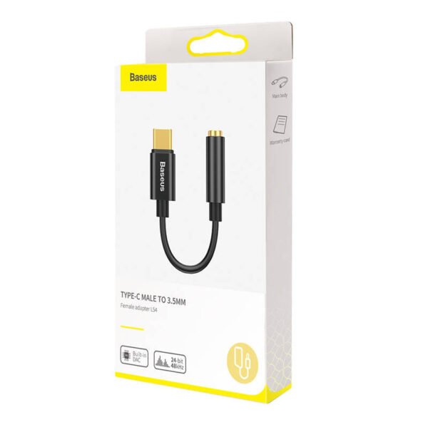 Baseus L54 garso adapteris USB-C + mini lizdas 3,5 mm (juodas) - Image 7