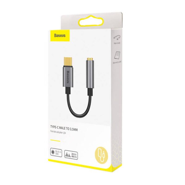 Baseus L54 garso adapteris USB-C + mini lizdas 3,5 mm (juodas+pilkas) - Image 6