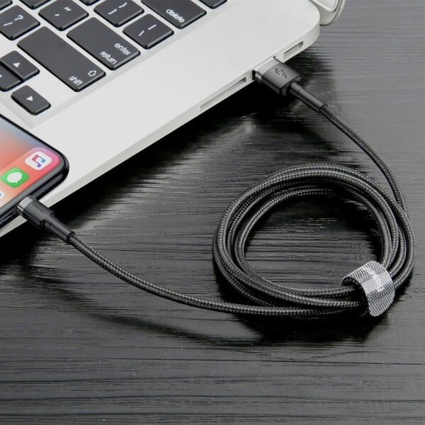Baseus Cafule USB Lightning kabelis 2A 3 m (juodas+pilkas) - Image 6
