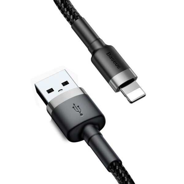 Baseus Cafule USB Lightning kabelis 2A 3 m (juodas+pilkas) - Image 3