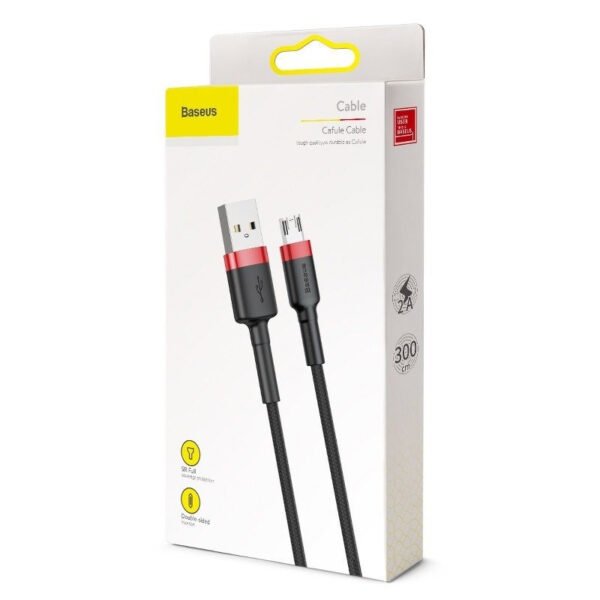 Baseus Cafule Micro USB kabelis 2A 3 m (juodas+raudonas) - Image 12