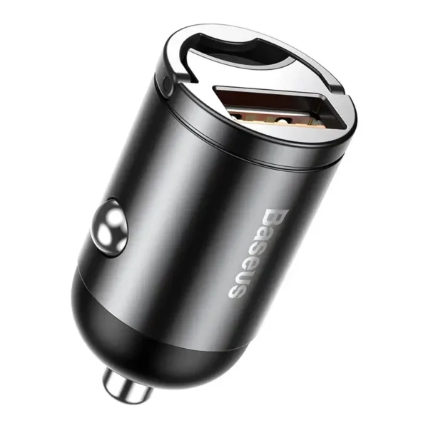 Baseus Tiny Star Mini greitojo įkrovimo automobilinis įkroviklis USB prievadas 30W pilkas - Image 3