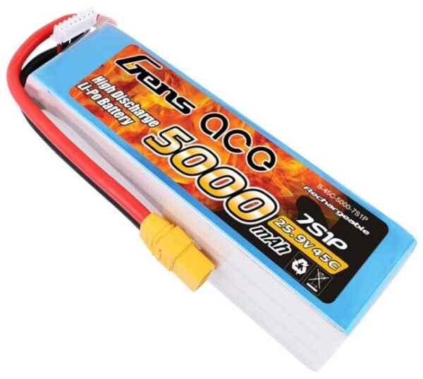 Akumuliatorius Gens Ace 5000mAh 25.9V 45C 7S1P XT90 - Image 3