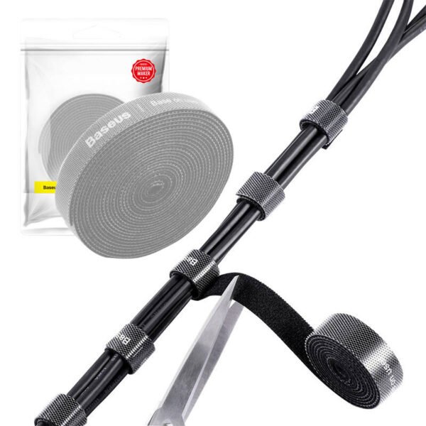 Baseus vaivorykštės apskritimo velcro dirželiai 3 m pilkos spalvos - Image 4