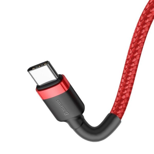Baseus Cafule PD2.0 60W blykstės įkrovimo USB C tipo kabeliui (20V 3A) 2m Raudona - Image 3