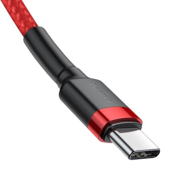 Baseus Cafule PD2.0 60W blykstės įkrovimo USB C tipo kabeliui (20V 3A) 2m Raudona - Image 4