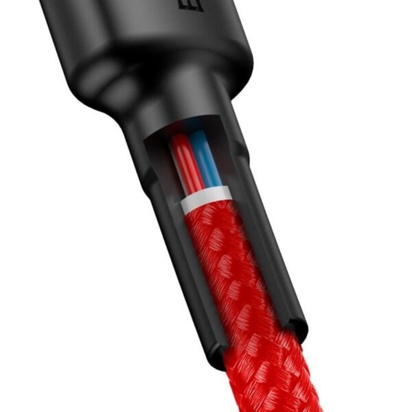 Baseus Cafule PD2.0 60W blykstės įkrovimo USB C tipo kabeliui (20V 3A) 2m Raudona - Image 8