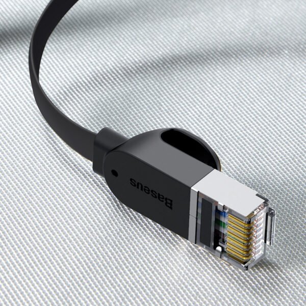 Baseus Cat 6 UTP Ethernet RJ45 plokščias kabelis 1m juodas - Image 6
