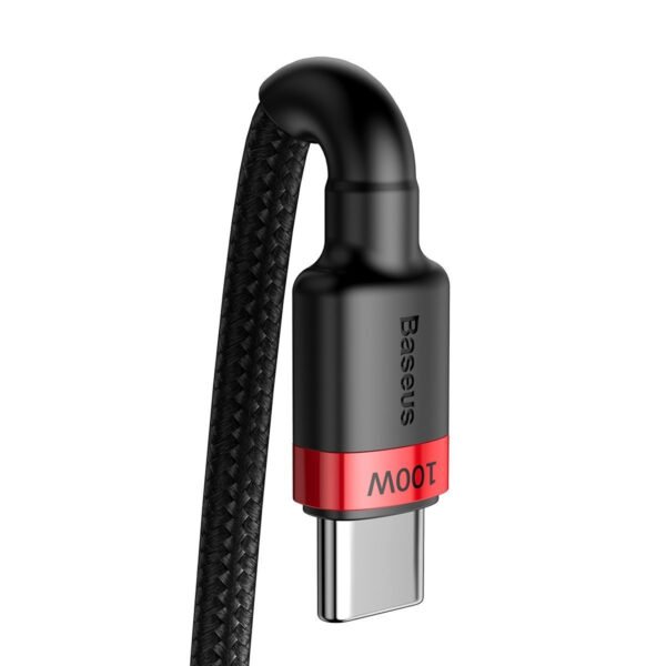 Baseus Cafule PD2.0 100 W blykstės įkrovimo USB C tipo laidas (20 V 5 A)2 m raudonas+juodas - Image 2