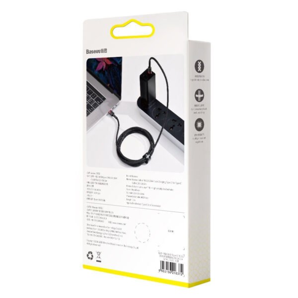 Baseus Cafule PD2.0 100 W blykstės įkrovimo USB C tipo laidas (20 V 5 A)2 m raudonas+juodas - Image 8