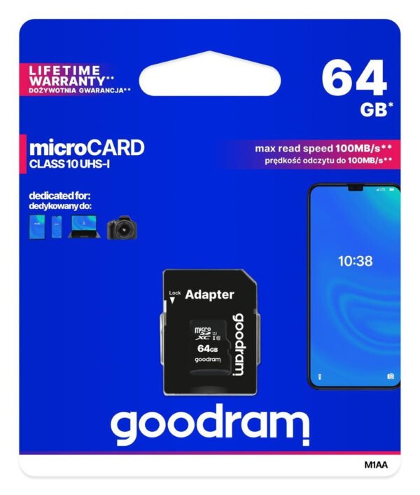 Atminties kortelė Goodram microSD 64GB (M1AA-0640R12) - Image 2