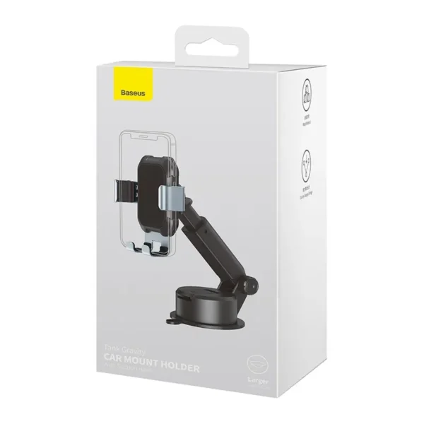 Baseus Tank telefono gravitacinis laikiklis su siurbtuku (juodas) - Image 8