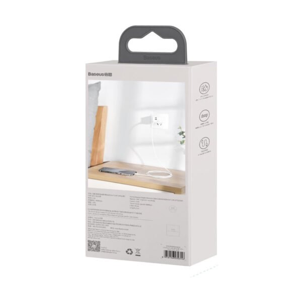 Baseus Simple Wisdom duomenų kabelio rinkinys USB-C to Lightning PD 20W (2PCS/Set) 1,5 m baltas - Image 10