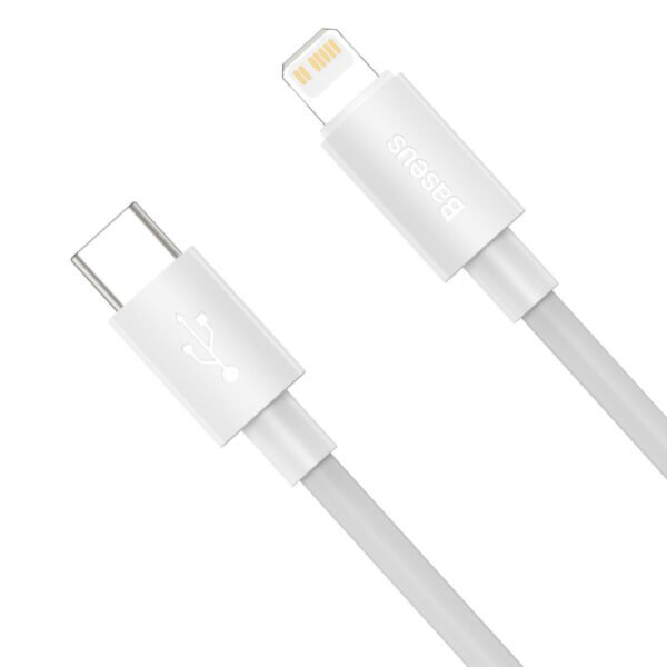 Baseus Simple Wisdom duomenų kabelio rinkinys USB-C to Lightning PD 20W (2PCS/Set) 1,5 m baltas - Image 4