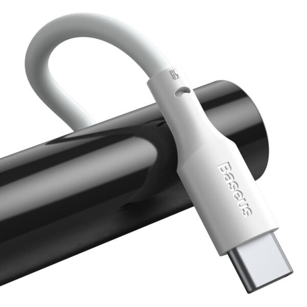 Baseus Simple Wisdom duomenų kabelio rinkinys USB-C tipo 5A (2 vnt./komplektas）1,5 m baltas Baltas - Image 2