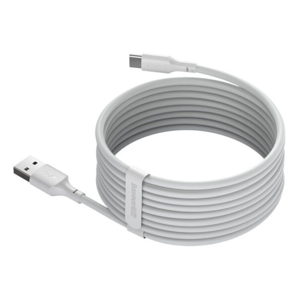 Baseus Simple Wisdom duomenų kabelio rinkinys USB-C tipo 5A (2 vnt./komplektas）1,5 m baltas Baltas - Image 3