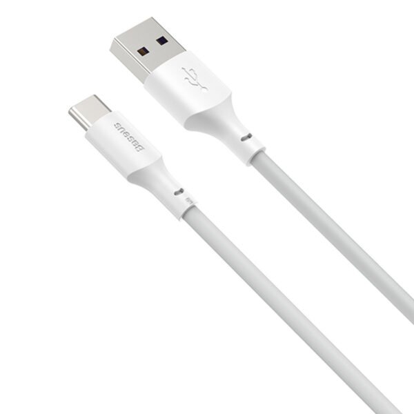 Baseus Simple Wisdom duomenų kabelio rinkinys USB-C tipo 5A (2 vnt./komplektas）1,5 m baltas Baltas - Image 4