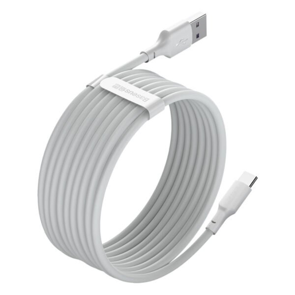 Baseus Simple Wisdom duomenų kabelio rinkinys USB-C tipo 5A (2 vnt./komplektas）1,5 m baltas Baltas - Image 5