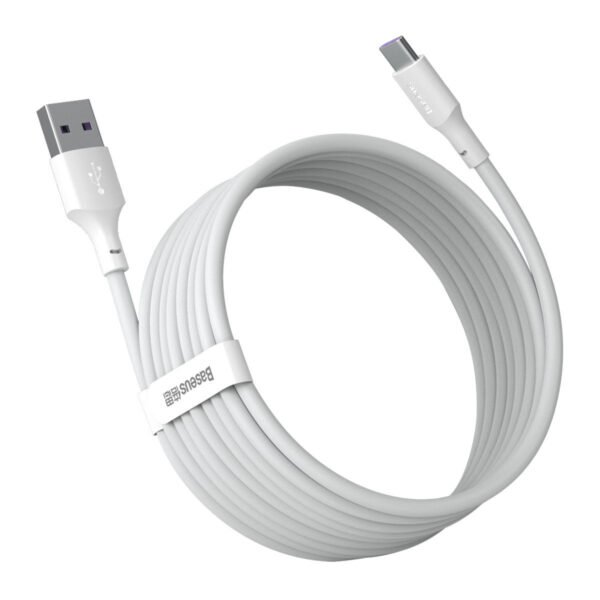 Baseus Simple Wisdom duomenų kabelio rinkinys USB-C tipo 5A (2 vnt./komplektas）1,5 m baltas Baltas - Image 6