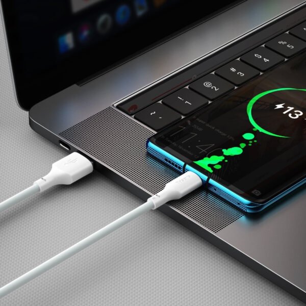 Baseus Simple Wisdom duomenų kabelio rinkinys USB-C tipo 5A (2 vnt./komplektas）1,5 m baltas Baltas - Image 8