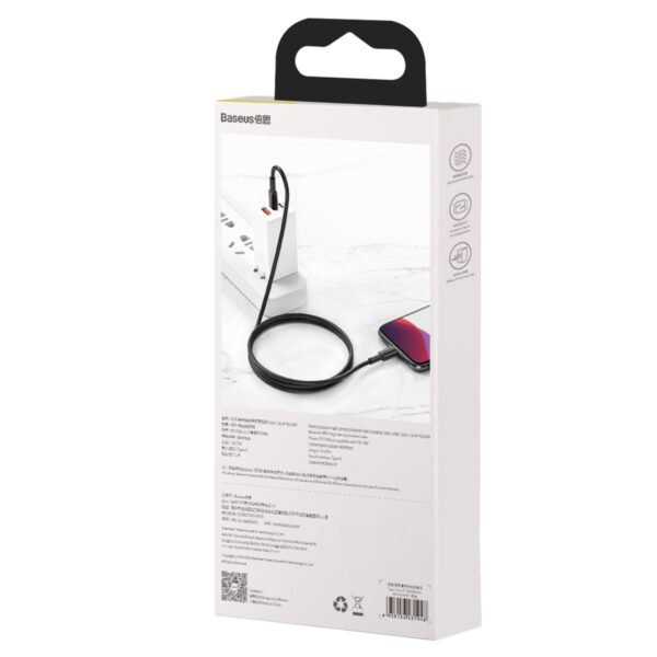 Baseus didelio tankio pintas kabelis iš Type-C į Lightning, PD, 20 W, 1 m (juodas) - Image 8