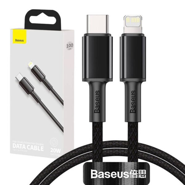 Baseus didelio tankio pintas kabelis iš Type-C į Lightning, PD, 20 W, 1 m (juodas) - Image 9
