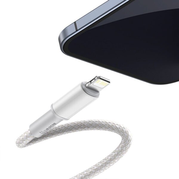 Baseus didelio tankio pintas kabelis nuo C tipo iki Lightning, PD, 20 W, 1 m (baltas) - Image 5