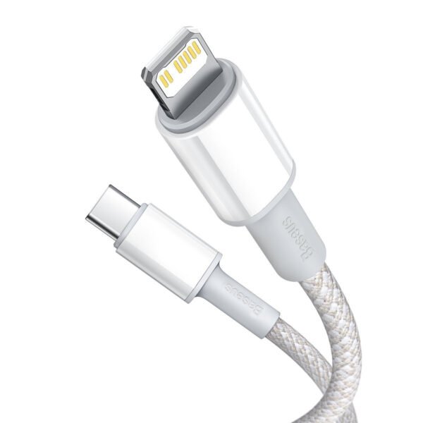 Baseus didelio tankio pintas kabelis nuo C tipo iki Lightning, PD, 20 W, 1 m (baltas) - Image 6