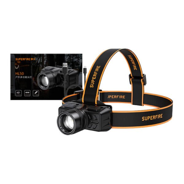 Superfire HL50 prožektorius ant galvos, 150 lm, USB - Image 4