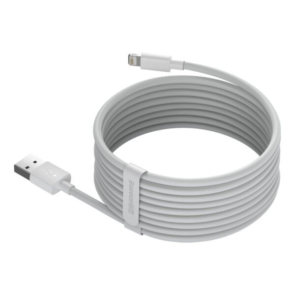 Baseus Simple Wisdom duomenų perdavimo kabelių rinkinys USB į Lightning 2.4A (2PCS / rinkinys）1,5 m baltas - Image 3